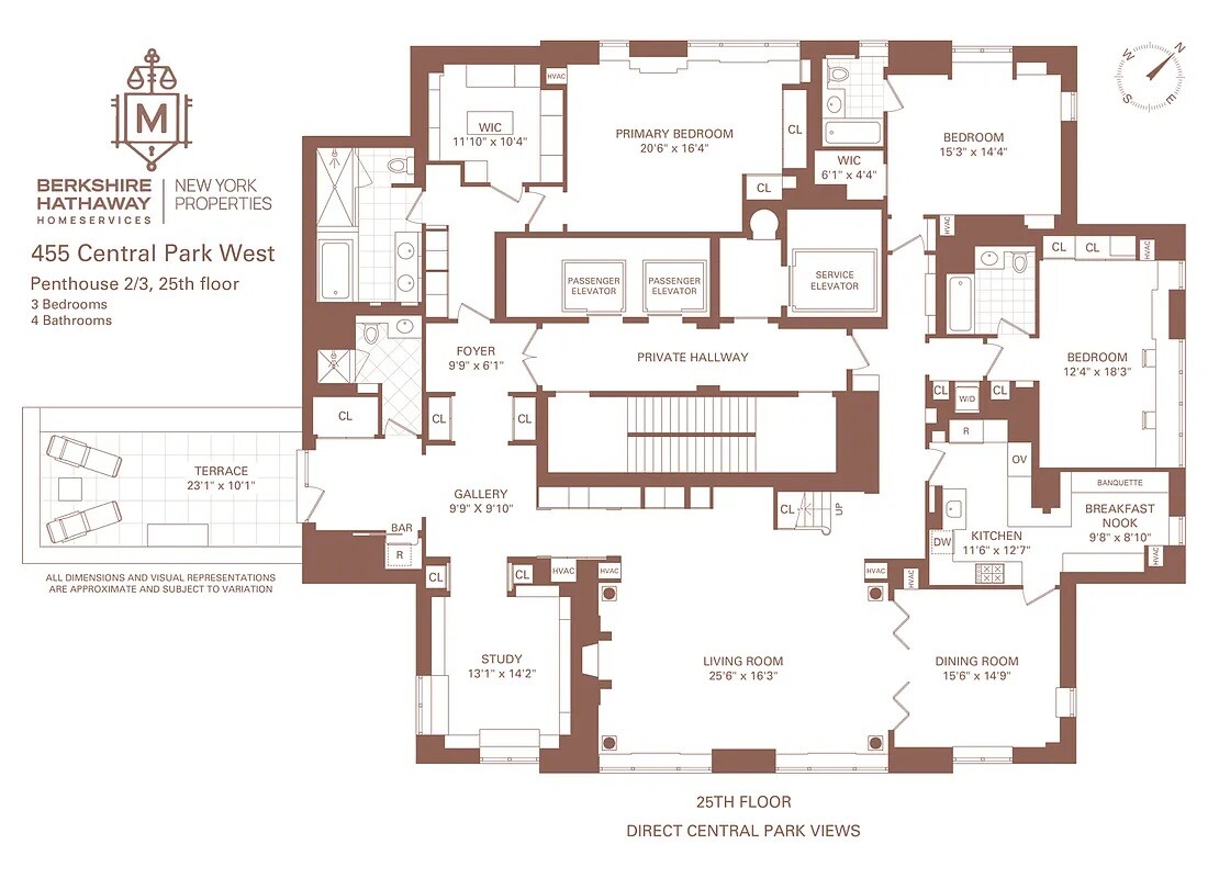 455 Central Park West PH2/3 Central Park West New York NY 10025